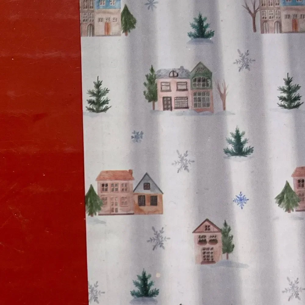 Avanti “Winter Scene” Holiday Town Shower Curtain NWT